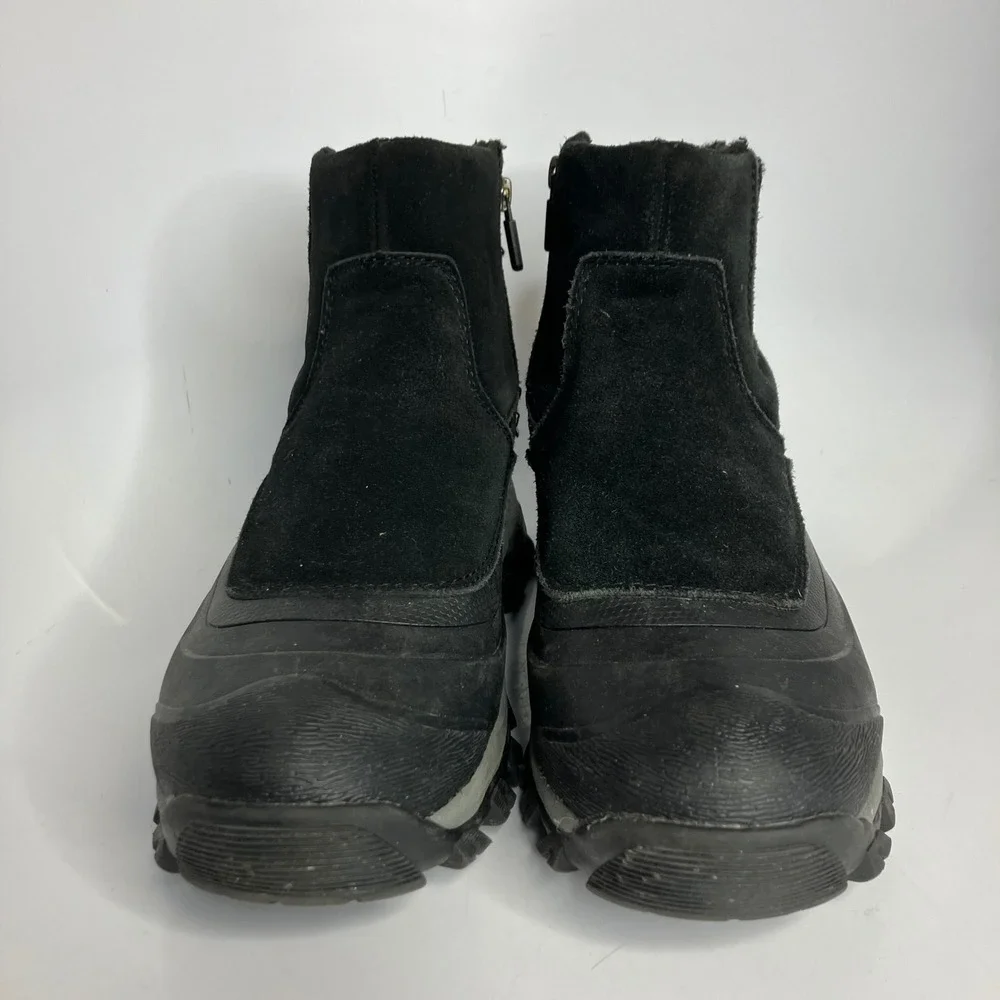 Lands' End black insulated ankle boots men's size‎ 8.5 casual minimalist winter